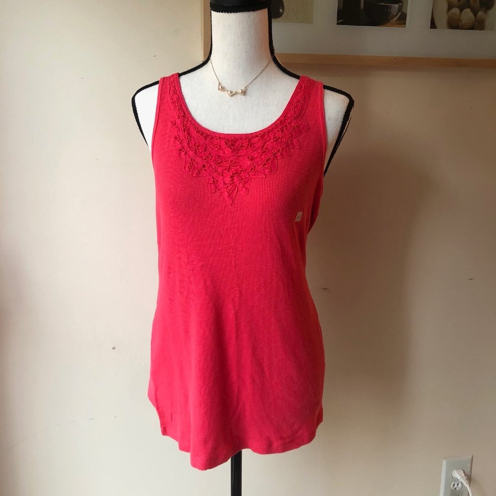 NWT LOFT Lace Trim T-shirt Tee Shirt Tank Top XL